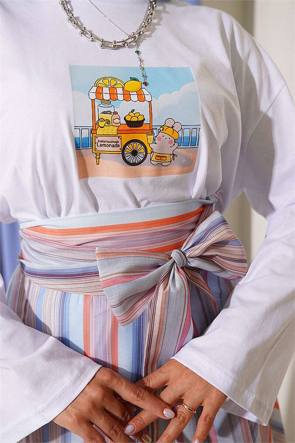 Lemon Stand Printed Tunic White