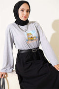 Lemon Stand Printed Tunic Melange Grey