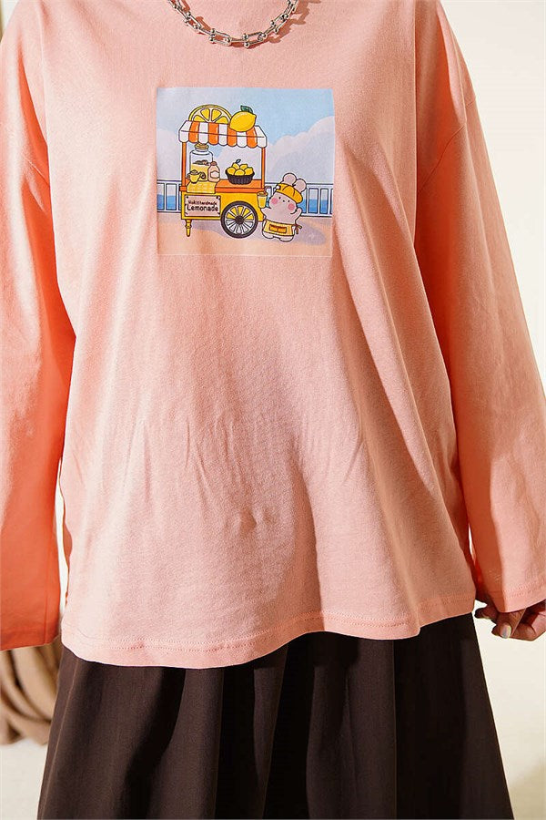 Lemon Stand Printed Tunic Salmon