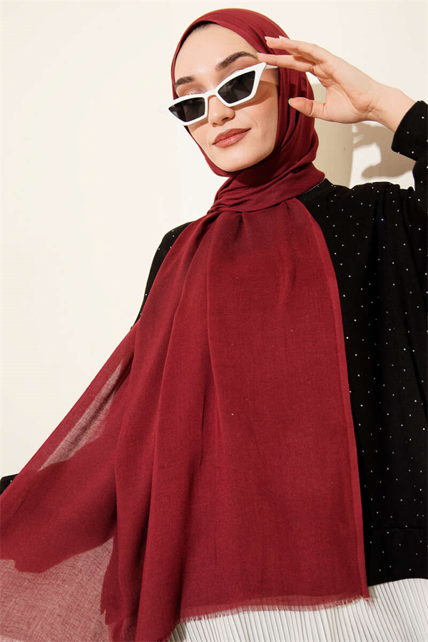 Liora Cotton Scarf Burgundy -83