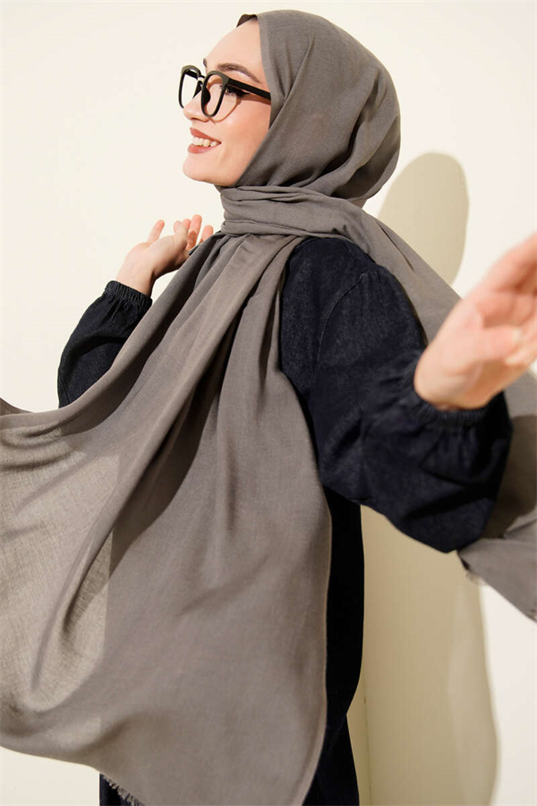 Liora Cotton Scarf, Smoke Grey -178