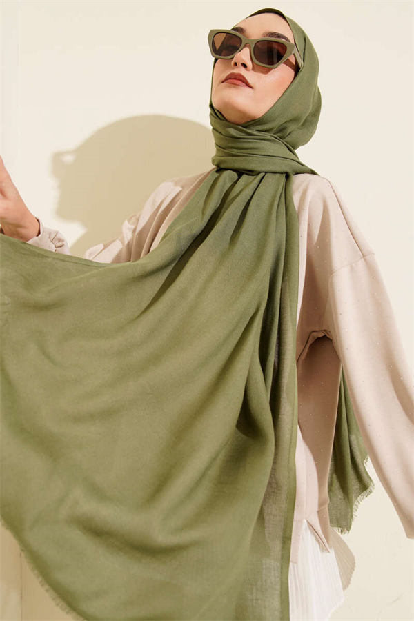 Liora Cotton Scarf Khaki -61