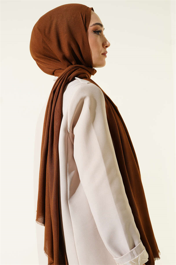 Liora Cotton Scarf Coffee -11