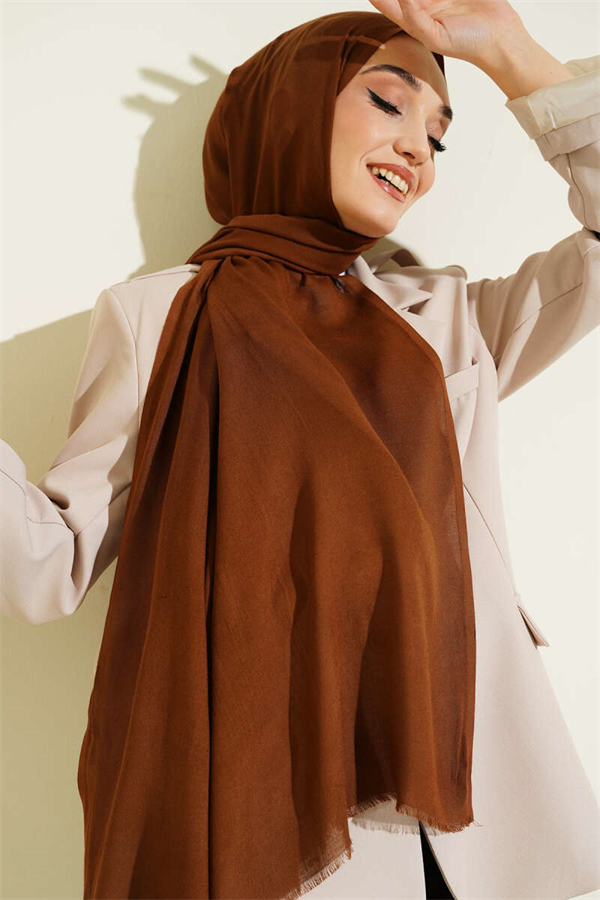 Liora Cotton Scarf Coffee -11