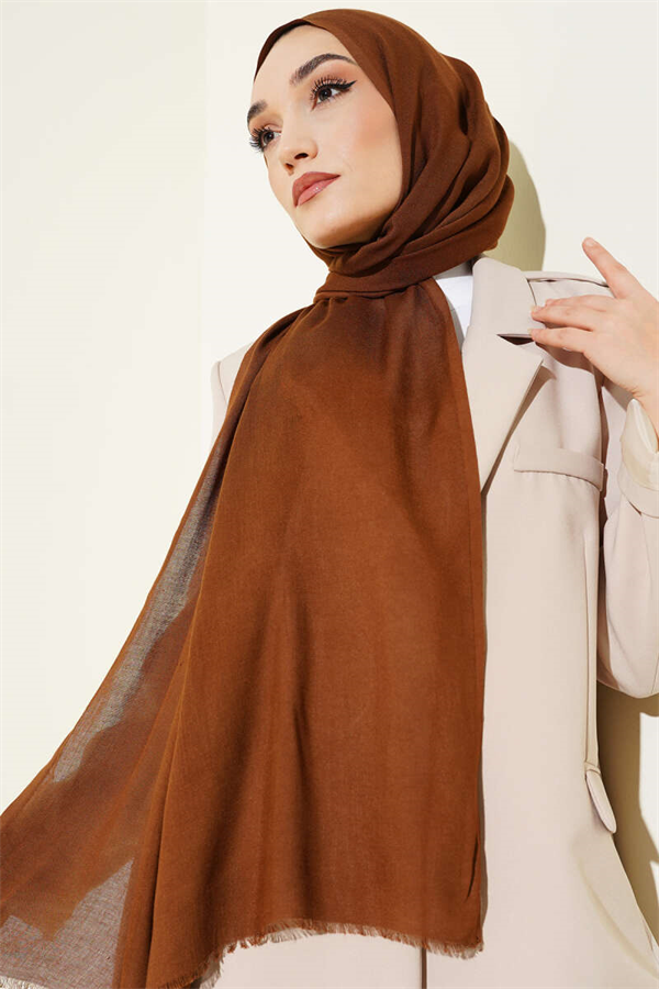 Liora Cotton Scarf Coffee -11