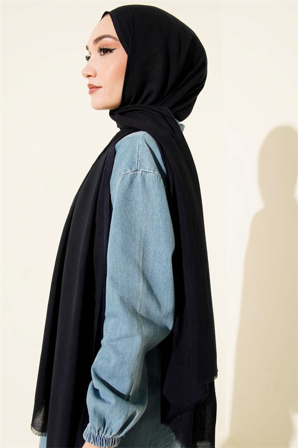 Liora Cotton Scarf Navy Blue -167