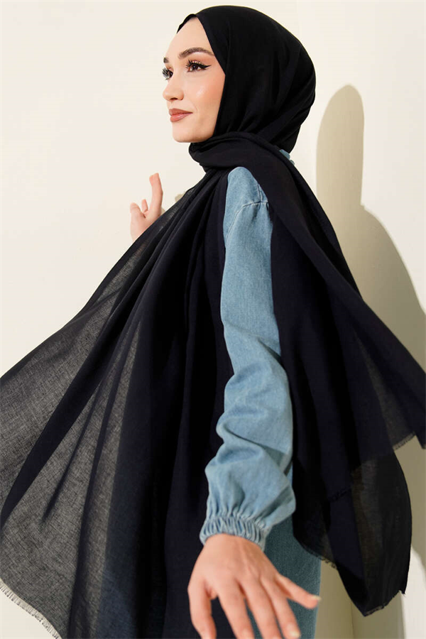 Liora Cotton Scarf Navy Blue -167