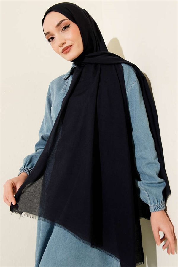 Liora Cotton Scarf Navy Blue -167