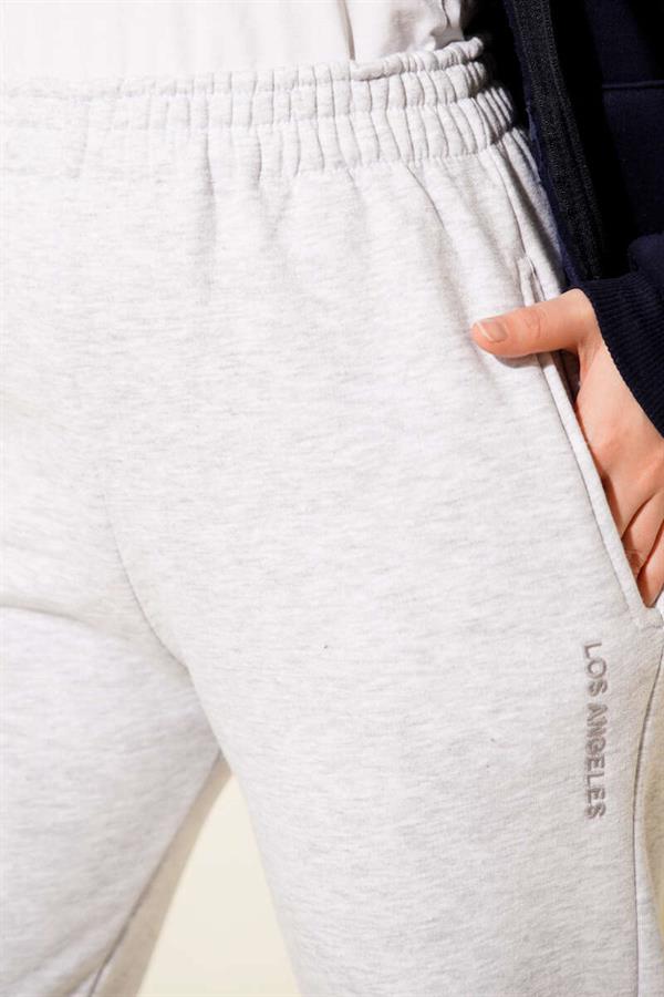 Los Angeles Embroidered Raised Trousers Gray