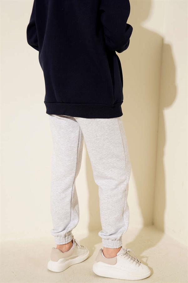 Los Angeles Embroidered Raised Trousers Gray