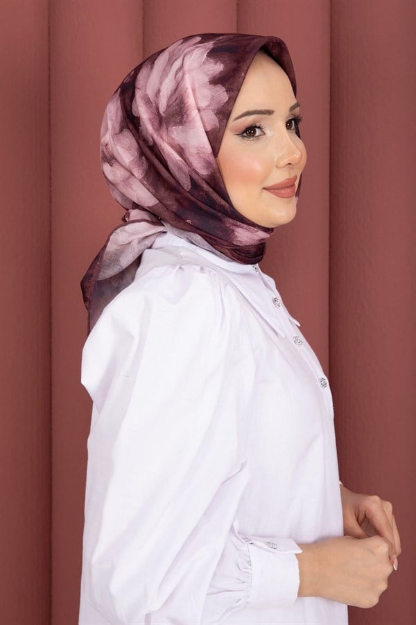 Lotus Flower Pattern Scarf Series Rose Pink