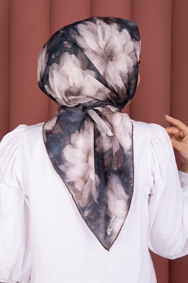 Lotus Flower Pattern Scarf Series Khaki