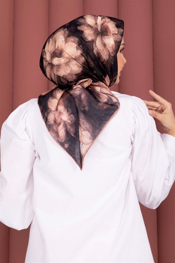 Lotus Flower Pattern Scarf Series, Tan