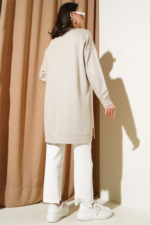 Loysha Crest Basic Tunic Beige