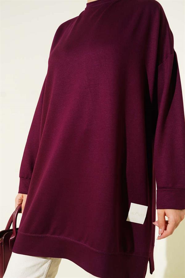 Loysha Embroidered Basic Tunic Plum