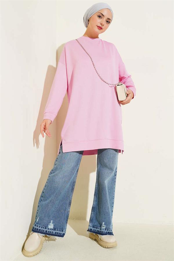 Loysha Embroidered Basic Tunic Pink