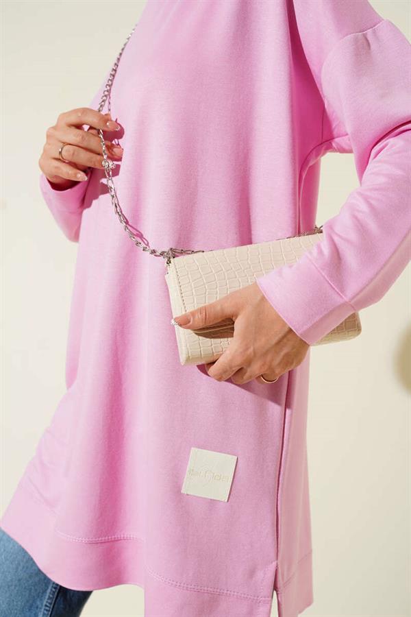 Loysha Embroidered Basic Tunic Pink