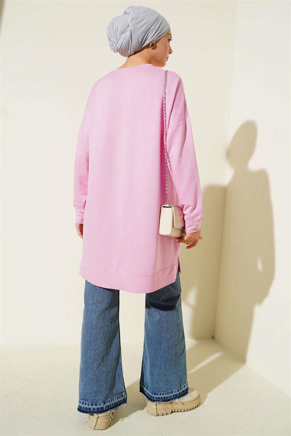 Loysha Embroidered Basic Tunic Pink