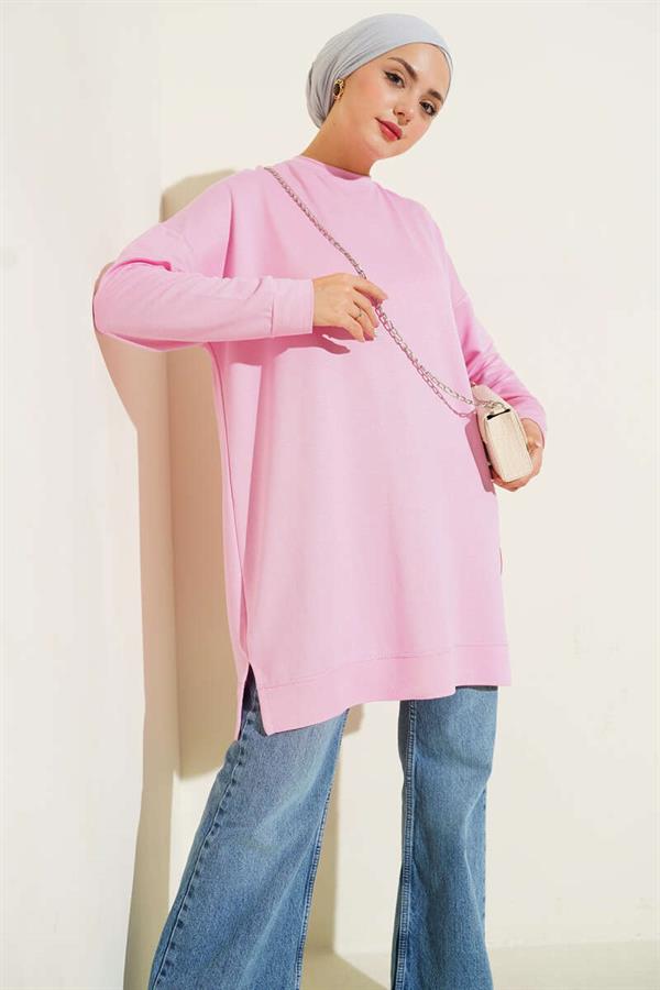 Loysha Embroidered Basic Tunic Pink