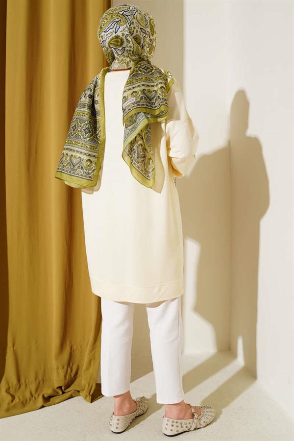Loyşa Embroidered Basic Tunic Yellow