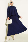 Loyşa Basic Tunic Skirt 2 Piece Set Navy Blue
