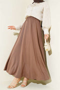 Loysa Waistband Belted Skirt Chestnut