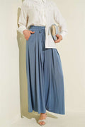 Loysa Loose-Fitting Trousers with Elastic Waistband, Indigo