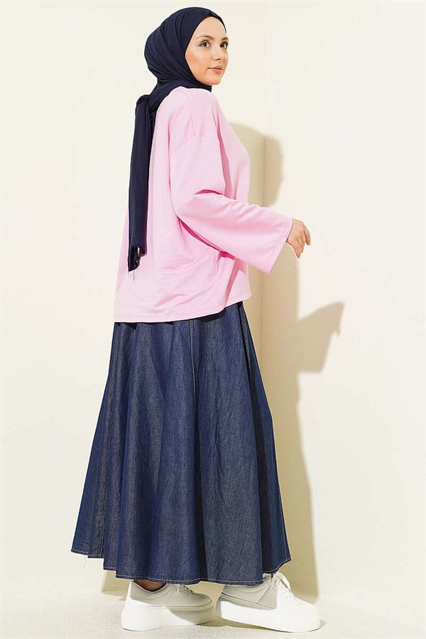 Loysa Wrist Embellished Basic Blouse Pink