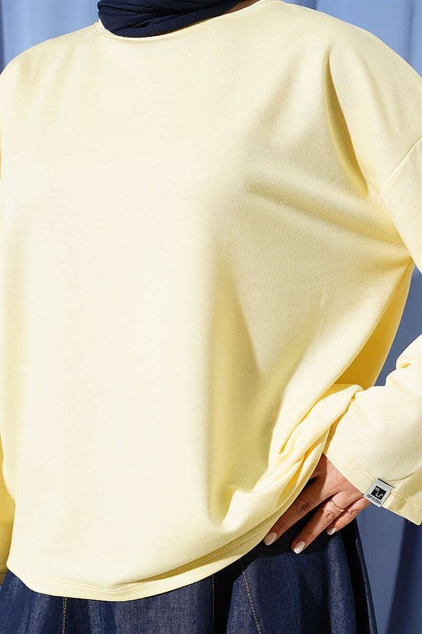 Loisha Wrist Embellished Basic Blouse Yellow
