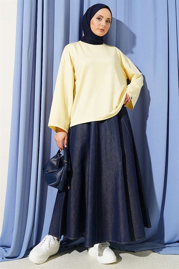 Loisha Wrist Embellished Basic Blouse Yellow
