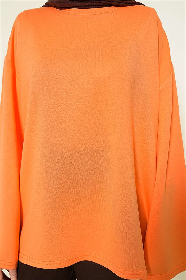 Loysa Off-Shoulder Basic Tunic Orange