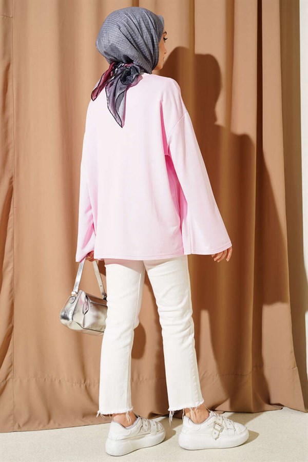 Loysa Off-Shoulder Basic Tunic Pink