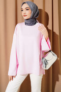 Loysa Off-Shoulder Basic Tunic Pink