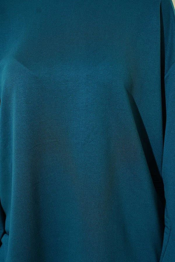 Loysa Off-Shoulder Basic Tunic Petrol
