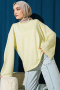 Loysa Off-Shoulder Basic Tunic Yellow