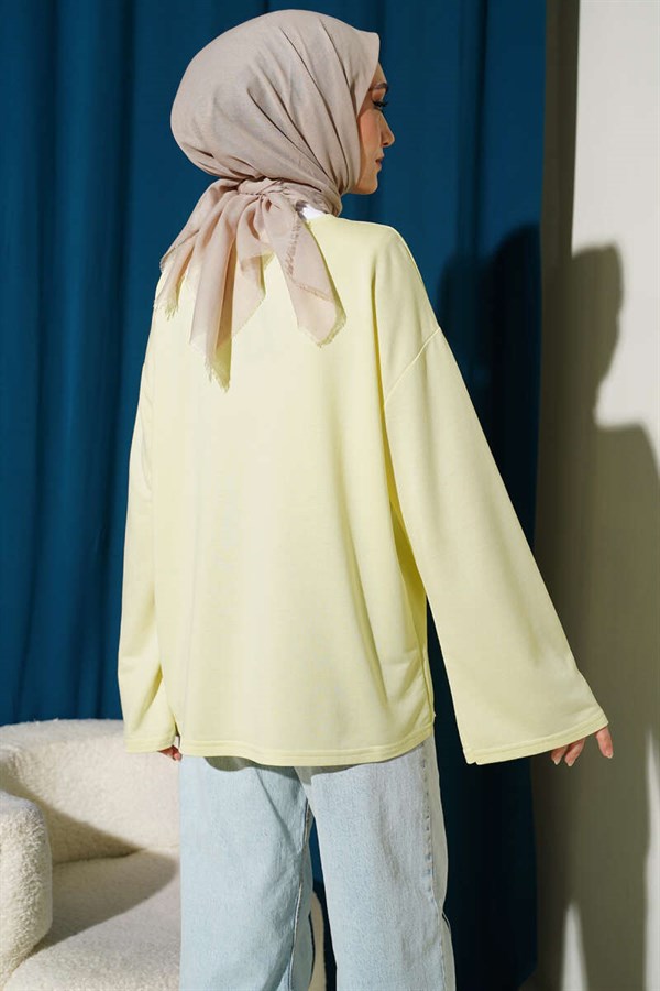 Loysa Off-Shoulder Basic Tunic Yellow