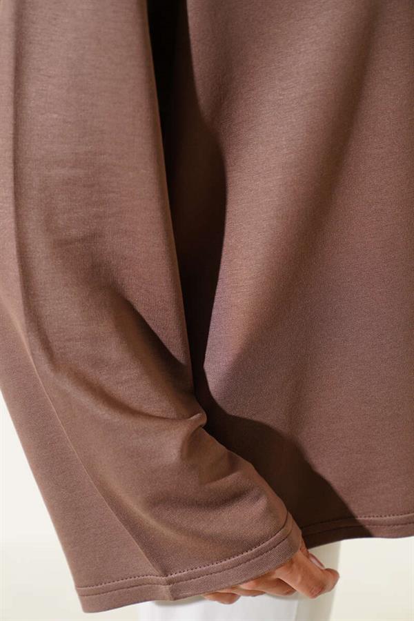 Loyşa Off Shoulder Basic Tunic Mink