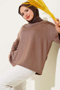 Loyşa Off Shoulder Basic Tunic Mink