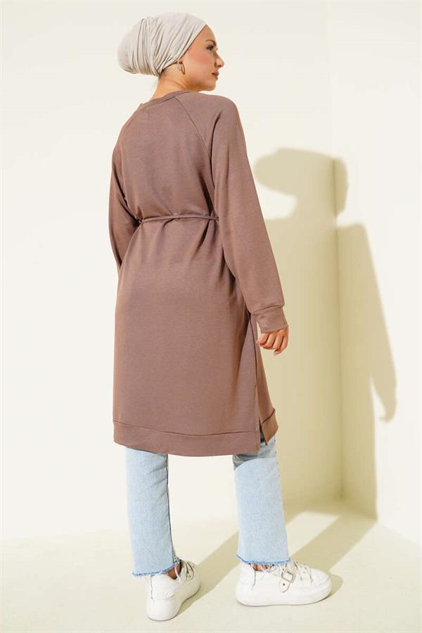 Loysha Rope Belted Long Tunic Mink