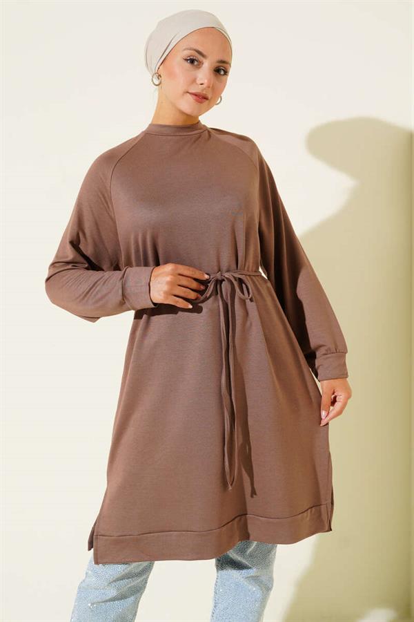 Loysha Rope Belted Long Tunic Mink