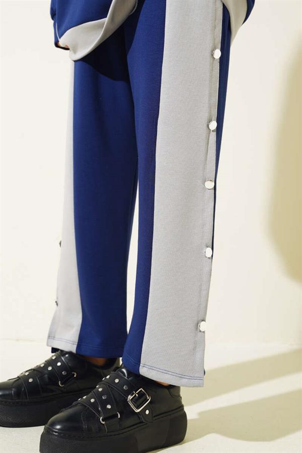 Loyşa Metal Button Detail 2 Piece Set Parliament
