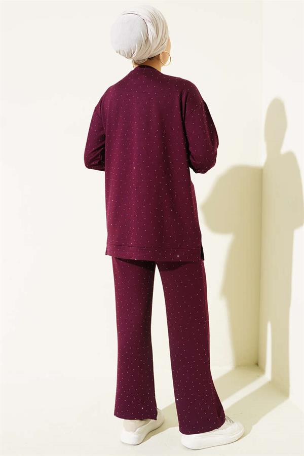 LLLoysho Mini Embellished 2 Piece Set, Plum
