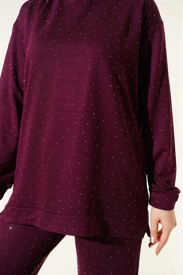 LLLoysho Mini Embellished 2 Piece Set, Plum