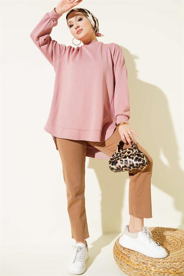 Loyşa Oval Cut Oversize Tunic Powder