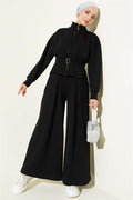 Loyşa Pincer Detailed 2 Piece Set Black