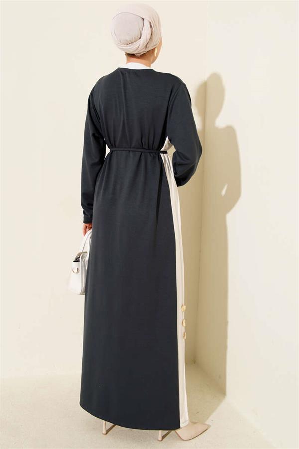 Loyşa Side Striped Dress, Smoke