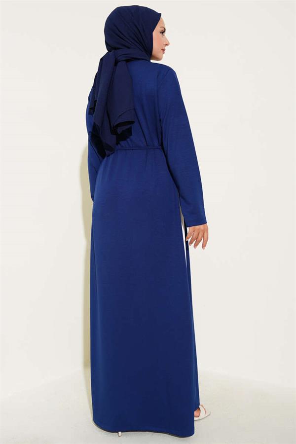 Loyşa Side Stripe Dress Navy Blue