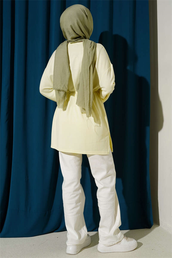 Loisha Side Slit Belted Tunic Yellow