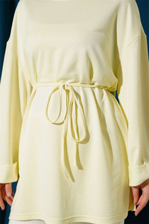 Loisha Side Slit Belted Tunic Yellow