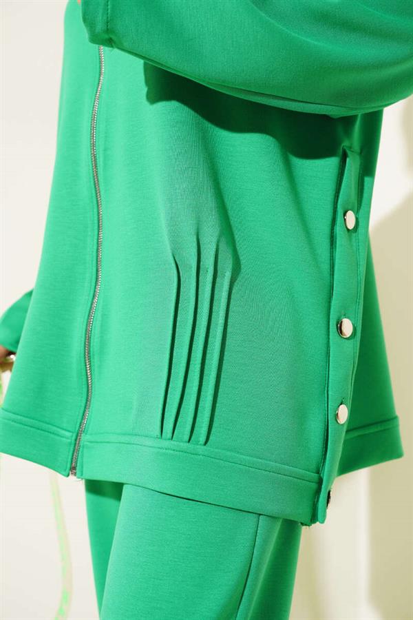 Loysha Side Buttoned Cardigan 2 Piece Set Green
